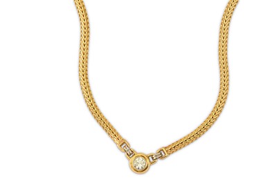 Lot 87 - A diamond necklace The collet-set...