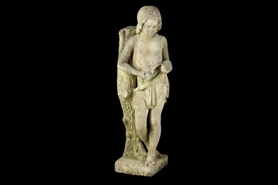 Lot 79 - A 19TH CENTURY MARBLE STATUE OF A BOY HOLDING...