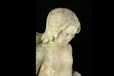 Lot 79 - A 19TH CENTURY MARBLE STATUE OF A BOY HOLDING...
