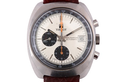 Lot 346 - TISSOT. A GENTS STAINLESS STEEL AUTOMATIC...