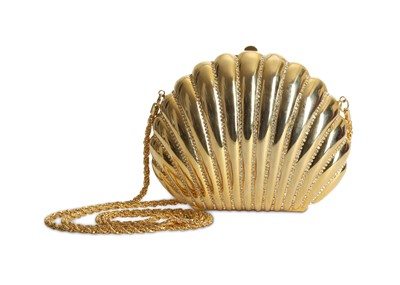 Lot 216 - Asprey Shell Minaudiere, gold plated with...
