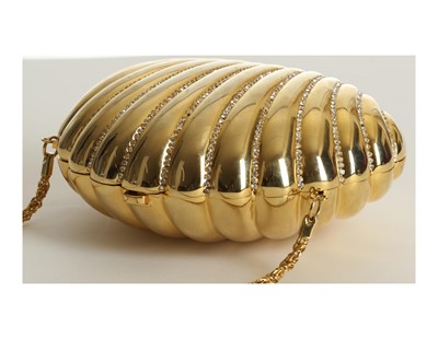 Lot 216 - Asprey Shell Minaudiere, gold plated with...
