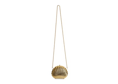 Lot 216 - Asprey Shell Minaudiere, gold plated with...