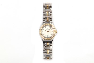 Lot 254 - BAUME & MERCIER. A LADIES STAINLESS STEEL...