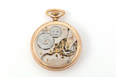 Lot 313 - HAMILTON. A GOLD FILLED POCKET WATCH. Date:...