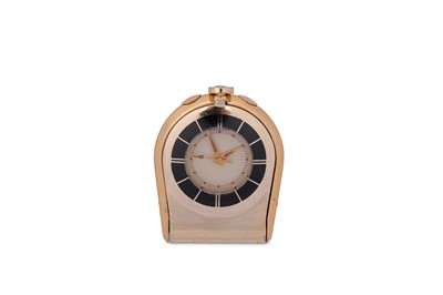 Lot 310 - JEAGER LECOULTRE. A GOLD FILLED ALARM POCKET...