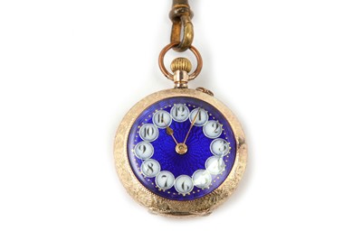 Lot 307 - A 9K GOLD FOB WATCH.  Date: c.1890's. Case...