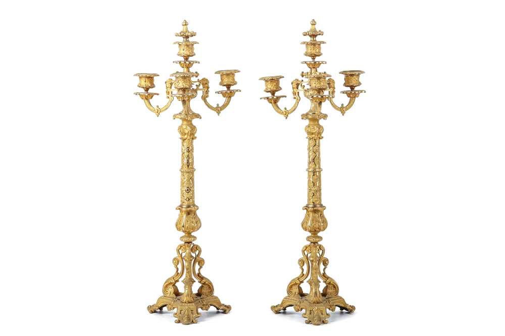 Lot 231 - A PAIR OF LATE 19TH CENTURY FRENCH GILT BRONZE...