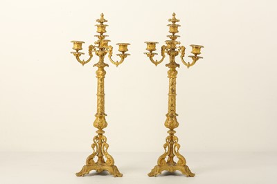 Lot 231 - A PAIR OF LATE 19TH CENTURY FRENCH GILT BRONZE...