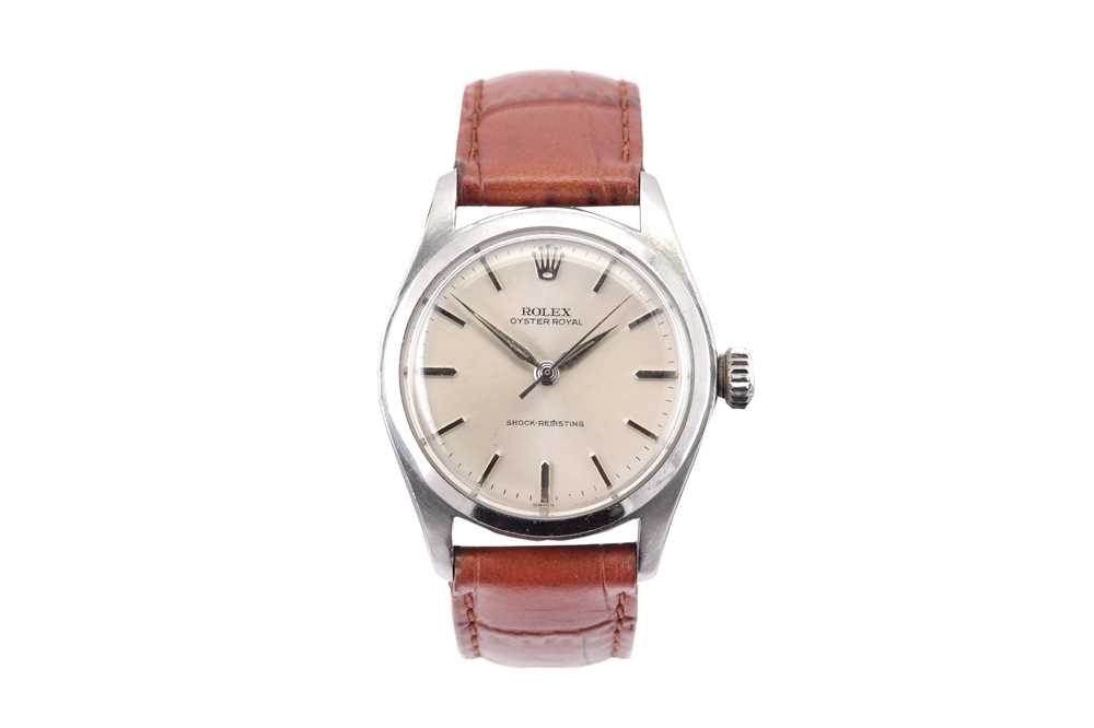 Lot 359 - ROLEX. A STAINLESS STEEL MANUAL WRISTWATCH....