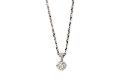 Lot 177 - A diamond pendant necklace The brilliant-cut...