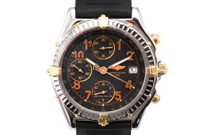 Lot 302 - BREITLING. A GENTS STAINLESS STEEL CALENDAR...