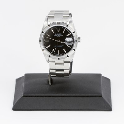 Lot 377 - ROLEX. A GENTS STAINLESS STEEL AUTOMATIC...