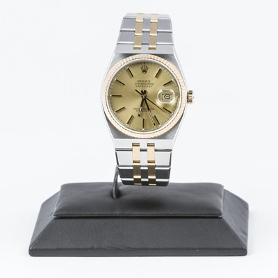 Lot 375 - ROLEX. A GENTS BI-METAL STAINLESS STEEL AND...