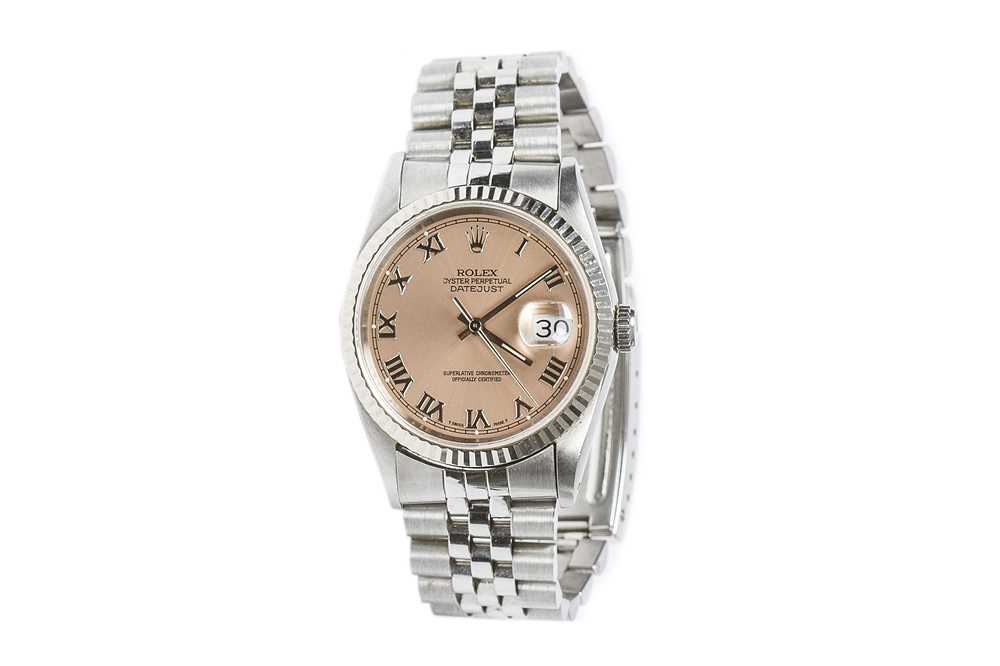 Lot 376 - ROLEX. A GENTS STAINLESS STEEL AUTOMATIC...