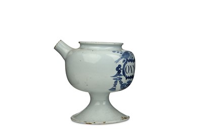 Lot 102 - AN ENGLISH DELFT SYRUP OR WET DRUG JAR, early...