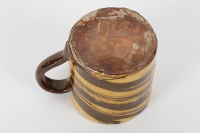 Lot 109 - AN AGATE WARE POTTERY FROG MUG, early 19th...