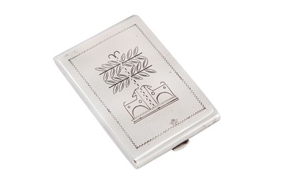 Lot 17 - A Polish 800 standard silver cigarette case,...