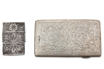 Lot 360 - Two silver cigarette cases, including an...