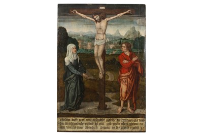 Lot 1 - FOLLOWER OF GERARD DAVID  Crucifixion with the...