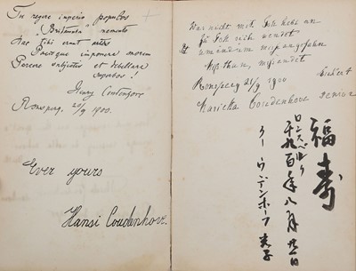 Lot 26 - Autograph Album.- Incl. Mitsuko Coudenhove...