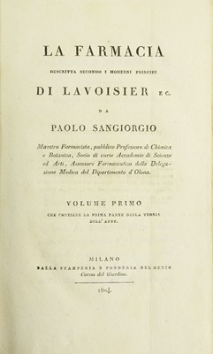 Lot 50 - Sangiorgio (Paolo) La farmacia descritta...