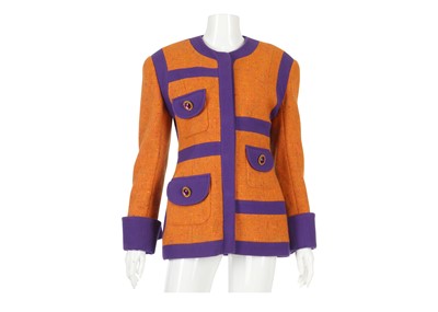 Lot 448 - Gemma Kahng Tweed Jacket, 1990s, orange body...