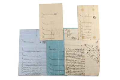 Lot 200 - FIVE FOLIOS OF OFFICIAL DOCUMENTS AND...