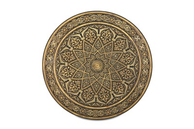 Lot 182 - A GOLD-DAMASCENED FORGED-IRON TOLEDO DISH...