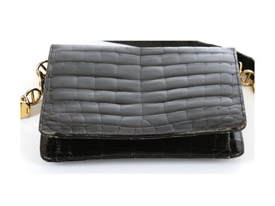 Lot 221 - Christian Dior Vintage Black Crocodile Bag,...