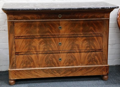 Lot 377 - A 19th Century mahogany commode with grey...