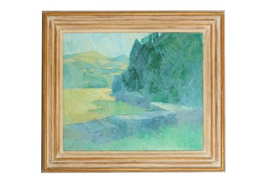 Lot 212 - ANTHONY BETTS (1897-1980) View by a river oil...