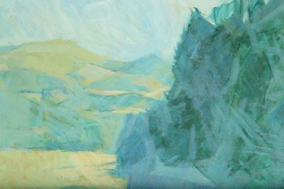 Lot 212 - ANTHONY BETTS (1897-1980) View by a river oil...