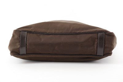 Lot 430 - Prada Brown Nylon Tote, leather trim and...