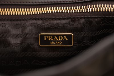 Lot 430 - Prada Brown Nylon Tote, leather trim and...