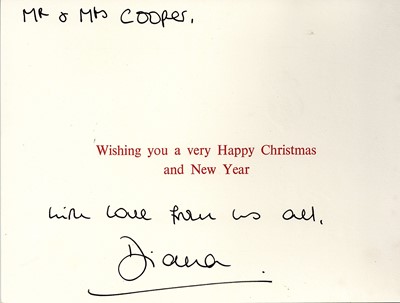 Lot 232 - Diana, Princess of Wales Royal Christmas card...