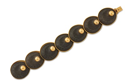 Lot 97 - A mid 19th century bog oak bracelet Designed...