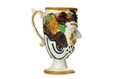 Lot 108 - A PRATTWARE 'BACCHUS' FROG MUG, early 19th...