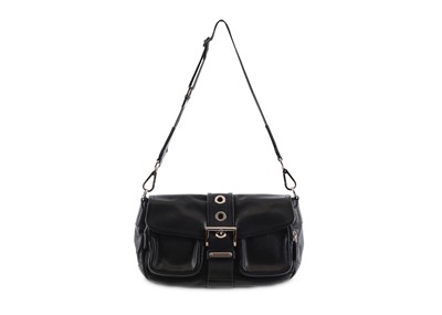 Lot 419 - Prada Black Leather Shoulder Bag, flap design...