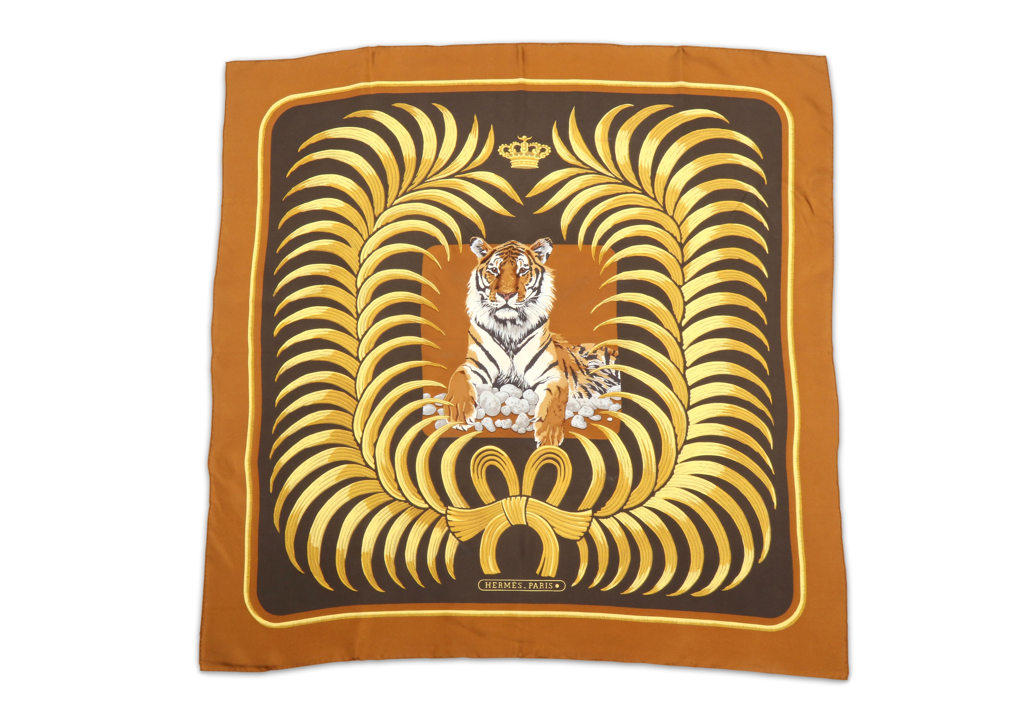 Lot 195 - Hermes 'Tigre Royal' Silk Scarf, designed in
