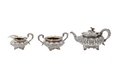 Lot 280 - A George IV sterling silver three-piece tea...