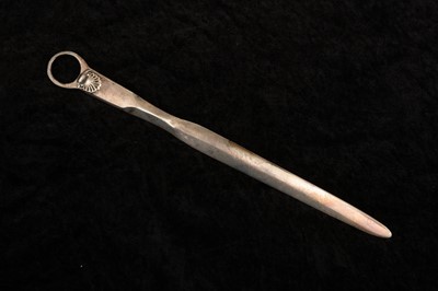 Lot 44 - A George III sterling silver meat skewer...