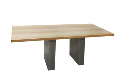 Lot 664 - A contemporary ash topped rectangular dining...