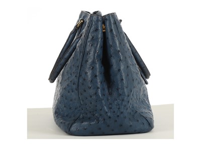 Lot 31 - Prada Sky Blue Ostrich Galleria Tote, gilt...