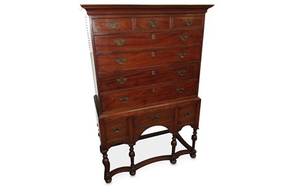 Lot 679 - A Georgian mahogany chest on stand, the...