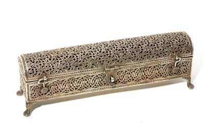 Lot 355 - A LARGE PIERCED SILVER PEN CASE  Possibly...