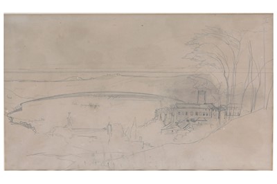 Lot 102 - EDWARD LEAR (BRITISH 1812 - 1888) Lake Nemi ...