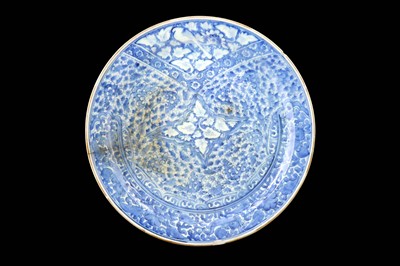 Lot 224 - A BLUE AND WHITE POTTERY CHARGER  Iran, 18th...