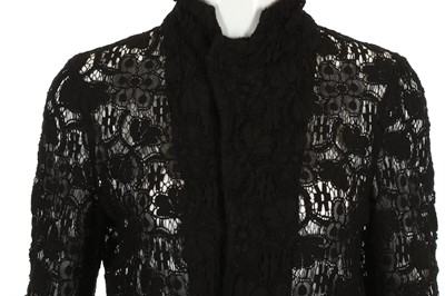 Lot 439 - Comme des Garcon Black Lace Jacket, long...