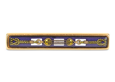 Lot 429a - Hermes Enamel Pin Brooch, gilt metal with dark...